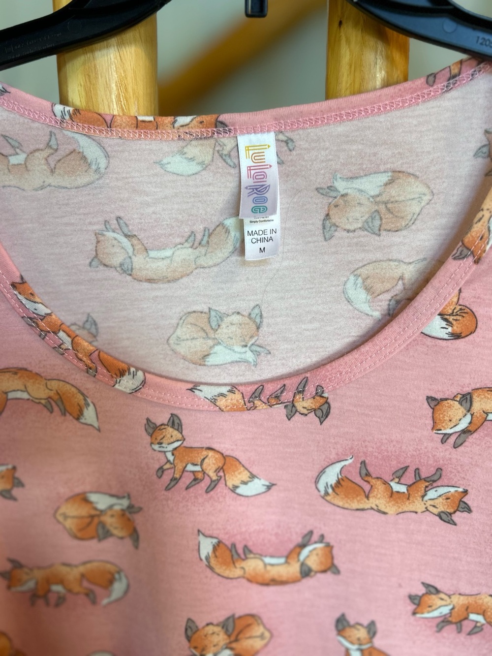 LuLaRoe Fox Print Peach color Tunic Top